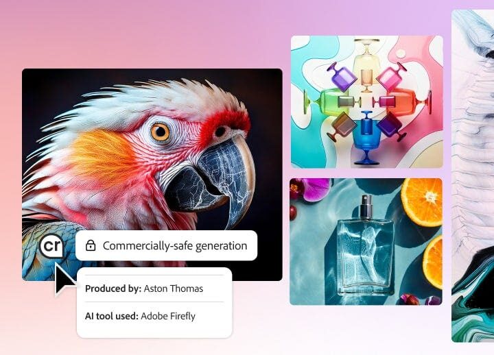 Screenshot di Adobe Firefly in azione