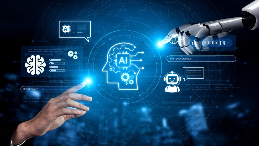 Illustrazione dell'intelligenza artificiale in contesto lavorativo